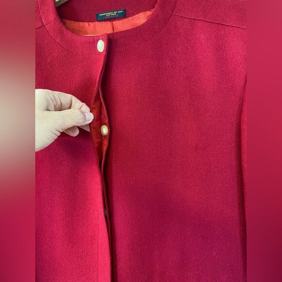 Vintage Robt Foxwood Red 100% Pure Wool Lined Jacket Blazer Size 14/16 - Picture 4 of 10